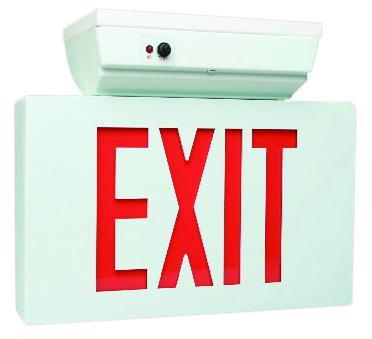 Die Cast LED Exit, Self-Powered, Single Face, Green Letters, Aluminum Face w/ Black Housing